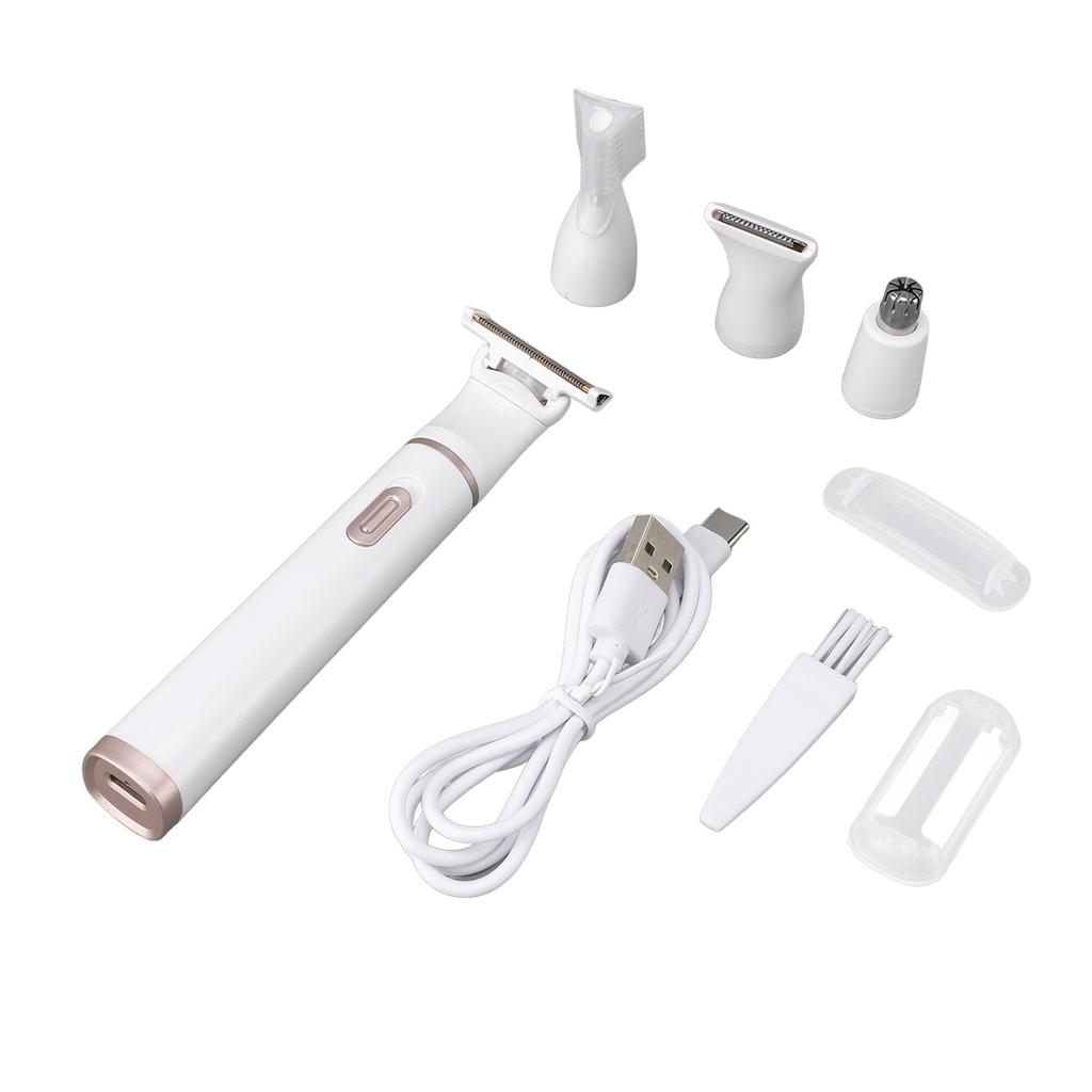 4 In1 Electric Epilator Multifuntional USB 3D Floating Net Washable Women Electric Hair Trimmer Kit for Forehead Nose Lip Armpit Arm