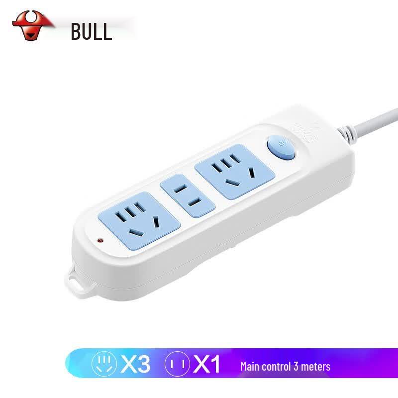 BULL New National Standard 3-Outlet Power Strip CN Plug (adapter Included)