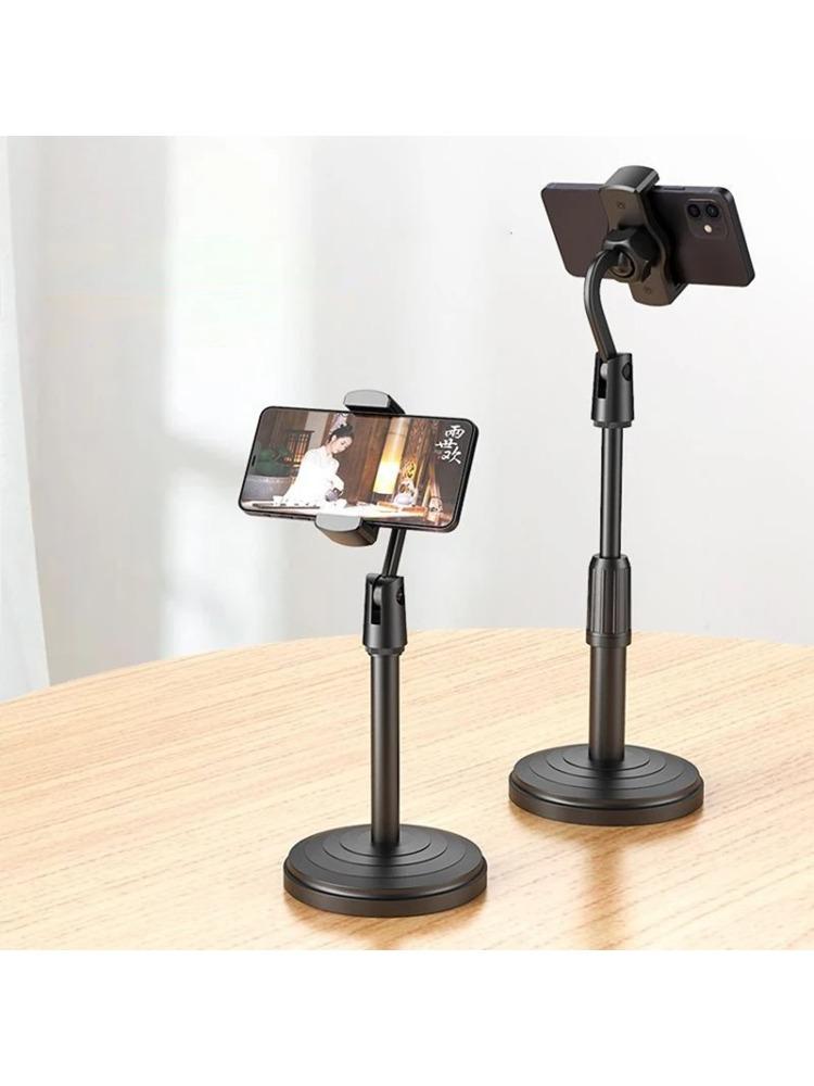 Mobile Phone Holder Stand 360 Rotate for Desktop Facetime Live Streaming High Angle Shoot Video for Smartphone