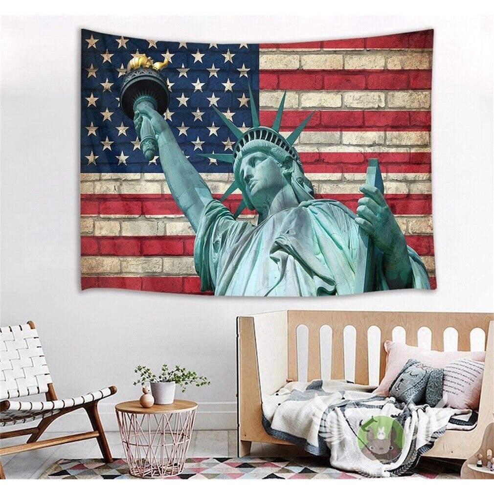 Tapestry Statue of Liberty US flag 75x100 чёрный