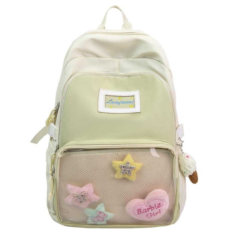 Farbblock Studenten Schultasche Damen Rucksack mit großer Kapazität