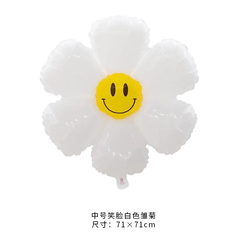 Macaron Smiley Blume Kleine Gänseblümchen Ballon Geburtstagsfeier Picknick im Freien Weiß Sonnenblume Ei Ballon