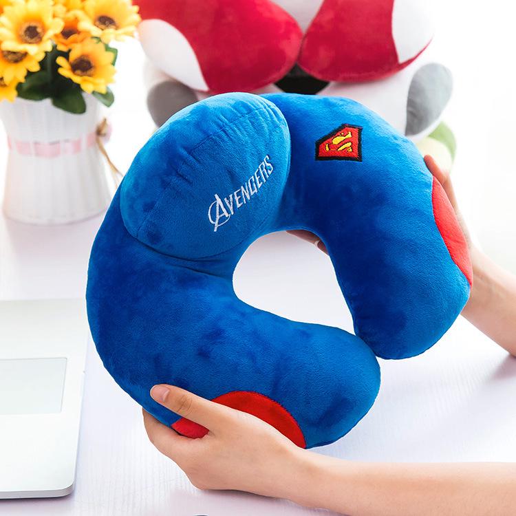 Cartoon U-Shaped Neck Pillow: Cervical Support for Napping, Office, Travel, or Driving.