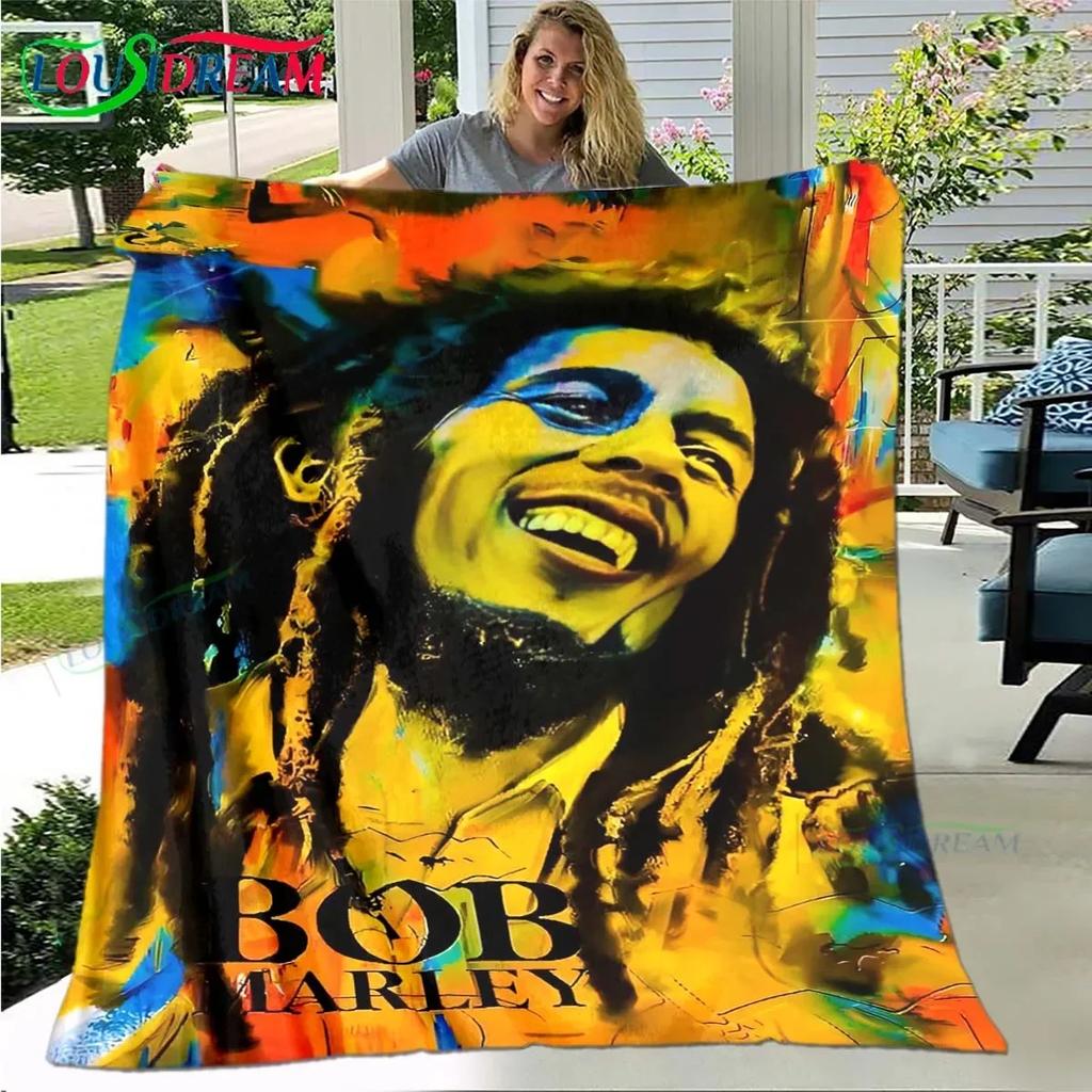 Pop Singer R-Reggae Bob Marley Four Seasons Blanket Sofa Cover Travel Bed Plush Blanket Travel Office Break Blanket Gift
