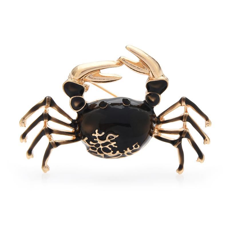 

Wuli&baby Эмалевая брошь-булавка «Океанический краб», классическая брошь с животным, ювелирное украшение для женщин, подарок, 4 цвета