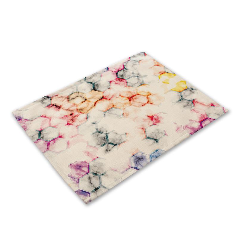 Domácí dekorace Lněné prostírání na jídelní stůl Luxusní severský geometrický vzor Kuchyňská podložka 40x30cm Podložky pod hrnky Podložky pod misky Podložka pod šálek