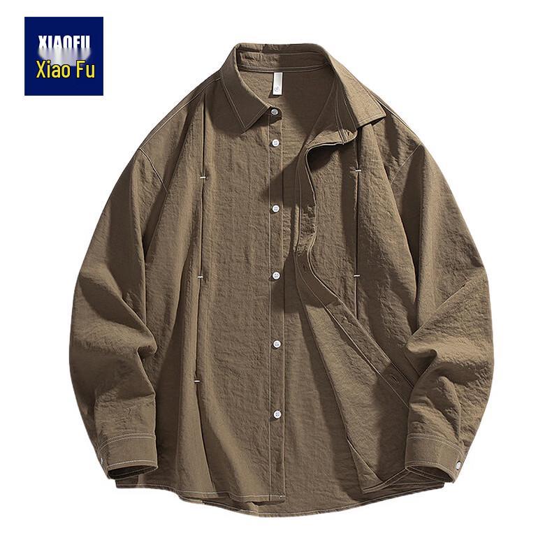 Men s Long-Sleeve Loose Fit Casual Business Shirt L