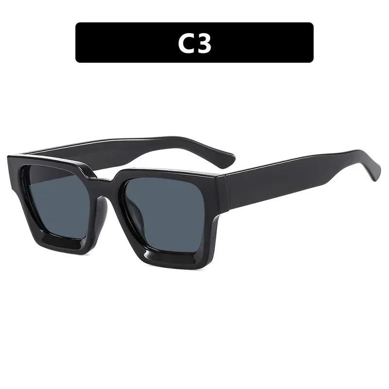 Trendy Square Wide Leg Sunglasses HD Gradient Lenses for Beach Parties Outdoor Travel Fashion Essential