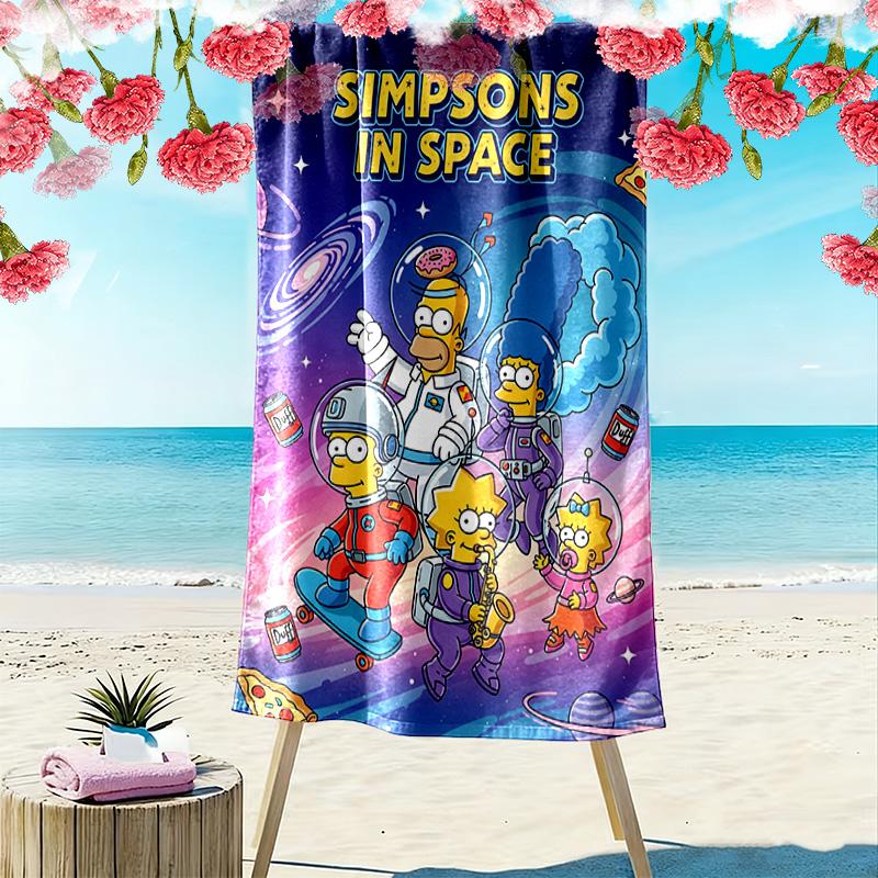 The Simpsons Print Beach Towel, Large Soft Quick Dry Towel for Beach Camping Swimming