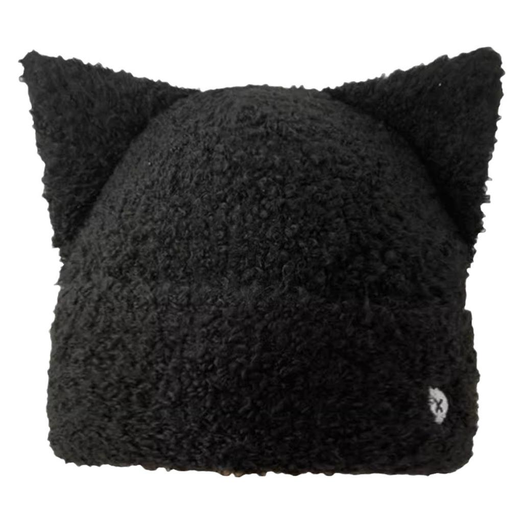 Cartoon sweet cute cat ears knitted hat women's autumn and winter warm ear protection love pullover hat