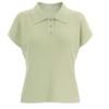Shop   Women Collar Neck BuTTon Half Open Cap Sleeve KniT T shirT Black Bom Wkn 