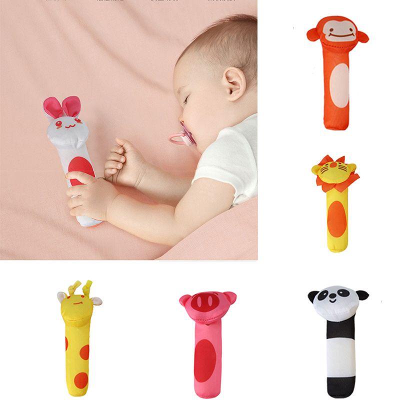 Cute Animal Bell Rattle Plush Toy For Soothing And Visual Development Of Newborns