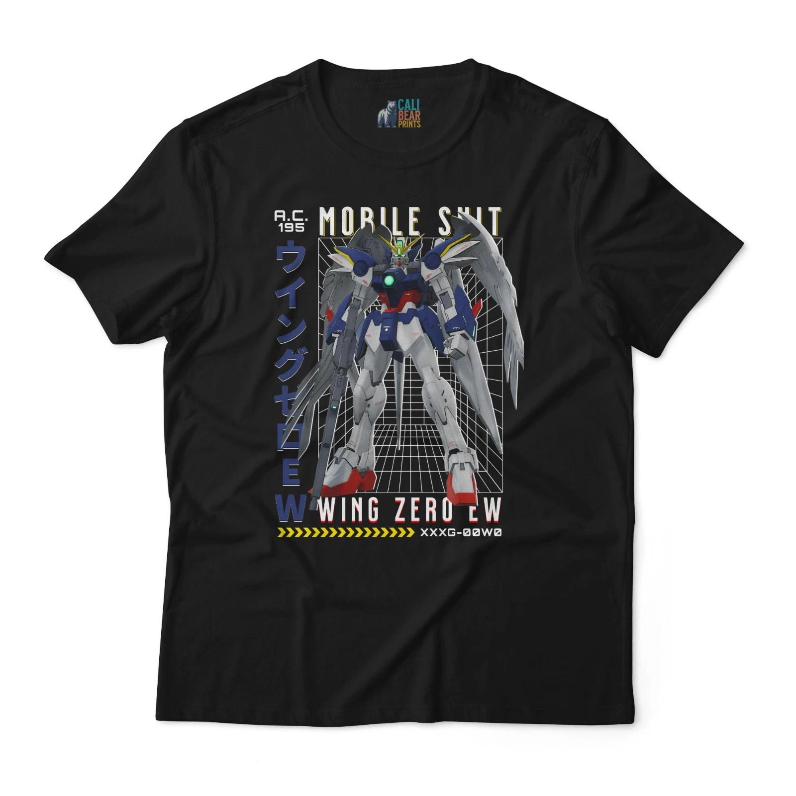 Mobile Suit Gundam Wing Zero EW XXXG-00W0 Anime Mecha Graphic T-Shirt S