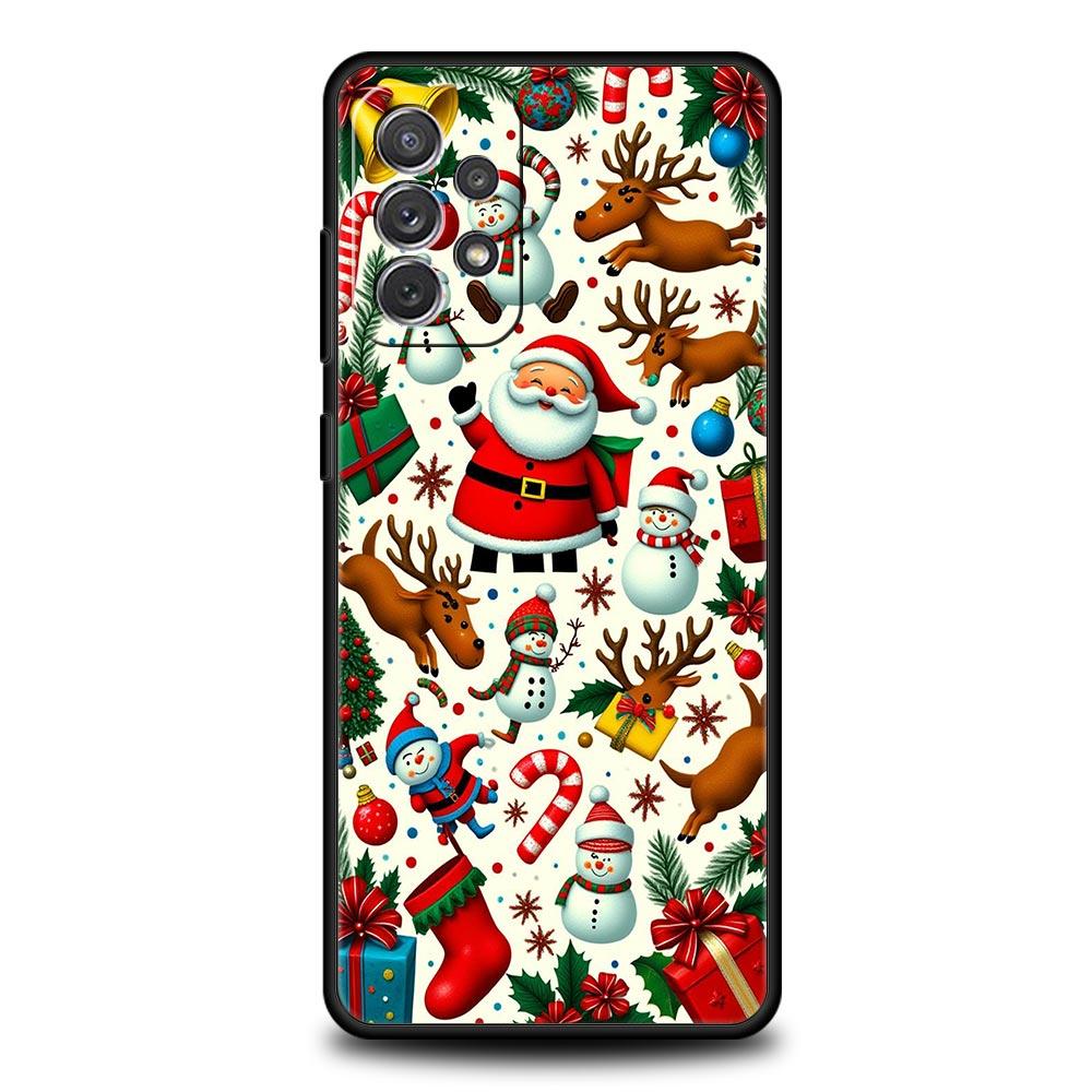 Frohe Weihnachten Handyhülle für Samsung Galaxy A55 A35 A15 A14 A13 A25 A54 A51 A71 A72 A73 A32 A52 A41 5G Weiche TPU-Schale Fundas