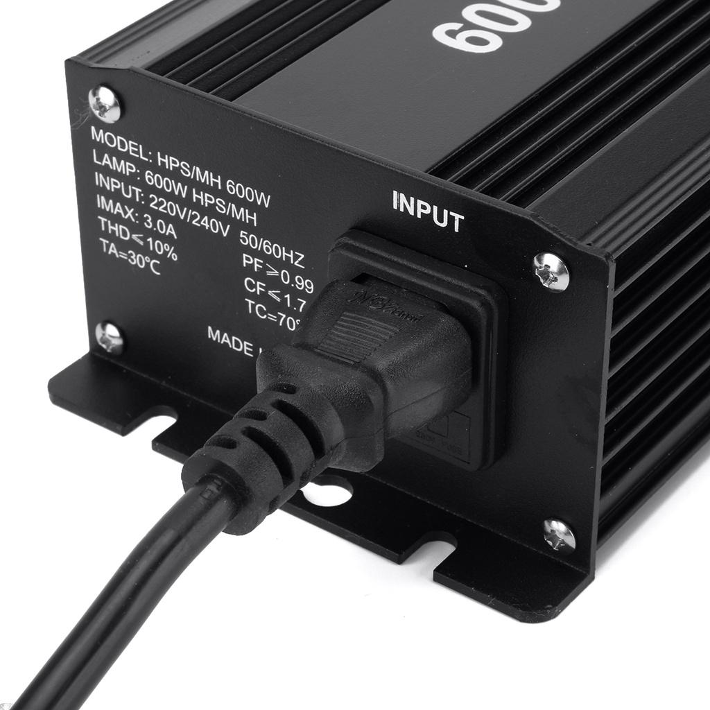 Digital Ballasts for Garden Planter Grow Lights HPS MH Bulbs Electronic Dimmable EU PLUG 3A Black 600W 220-240V