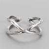 Retro Used Gewebt Kreuz Damenmode 925 Sterling Silber Schmuck Persönlichkeit Einfache Linie Wickel Öffnungsringe TYB408