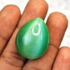Pear Cabochon Cut 27x21mm Green Natural Cat'S Eye Loose Gemstone for Jewelry Making and Crafts