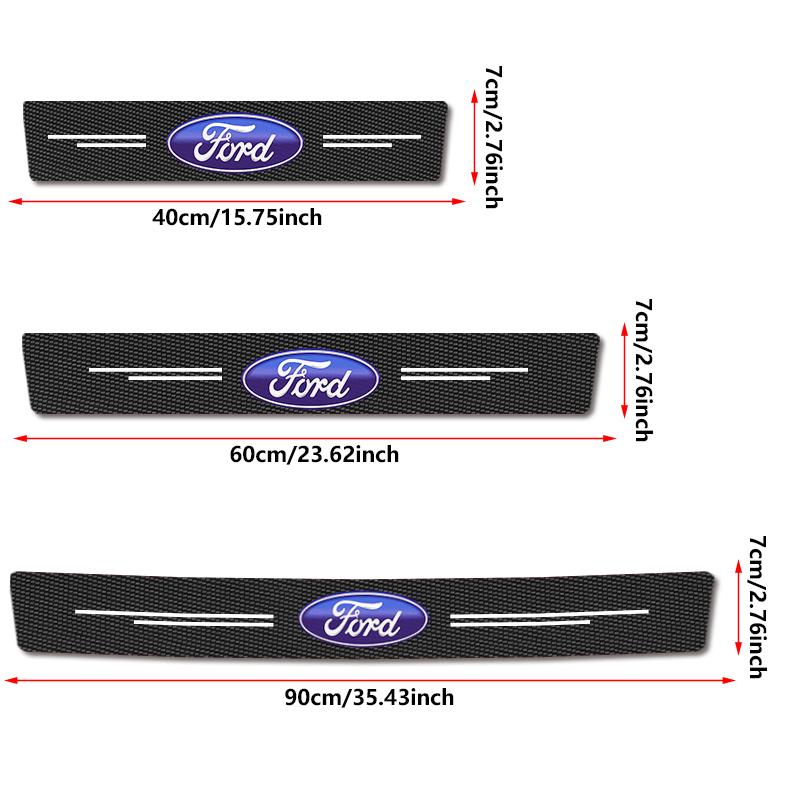 Carbon Fiber Car Sill Bar Non-Slip Anti-Scratch Auto Accessories For Ford Ranger Focus Kuga Mustang Mondeo Fusion Esco MK3 MK4