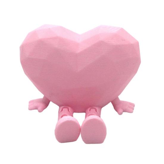 Ozdoba Siedzące Serce Urocza Figurka Serca z Ruchomymi Nóżkami Domowe Biuro Półka na Biurko Statuetka Serce Miłości Prezent dla Zakochanych Przyjaciół