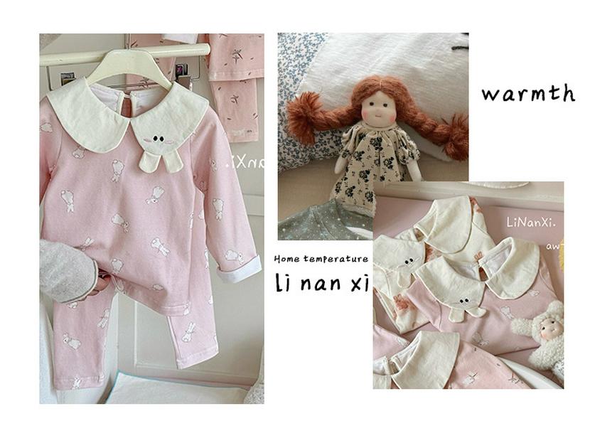 Children's Early Spring Pajama Set 2026: Girls' Lycra Cotton Cartoon Homewear.