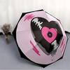 1pc Heartbeat Love Automatic Open/Close Umbrella, Portable Folding Umbrella for Travel, Themed Events, It Is Suitable As a Gift for Various Festivals,