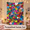 Custom Personalized Tapestry,Mr. Men & Little Miss Print Custom Name Text Wall Art Hanging for Bedroom