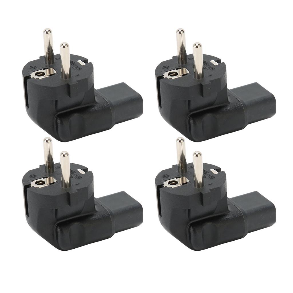4pcs  4.8mm to IEC320 C13 Converter 90 Degree Power Plug Adapter for Laptop Power Adapters