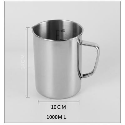 New Stainless Steel Laboratory Beaker Graduated 1000ml Measuring Cups 500ml Espresso Mugs Kitchen Tool