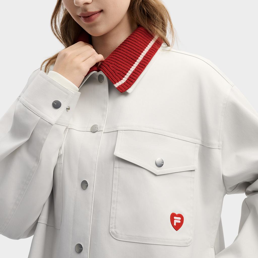FILA CNY Ready To Take Off Spring Fashion Simple Classic Retro Casual Versatile Comfortable Loose Fit Polo Jacket Women jackets F11W619710FGY