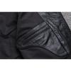 Chinesische Größe Echte Kuhhornschnallen Echte Rindslederjacke Herren Echtledermantel Klassische schwarze Jacke Lässige Lederbekleidung Herbst