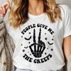Halloween Shirt, People Give Me The Creeps T-Shirt, Horror Shirt, Horror Gift for Men, Skeleton Hand Tee, Witch Vibes Shirt, Spooky Season