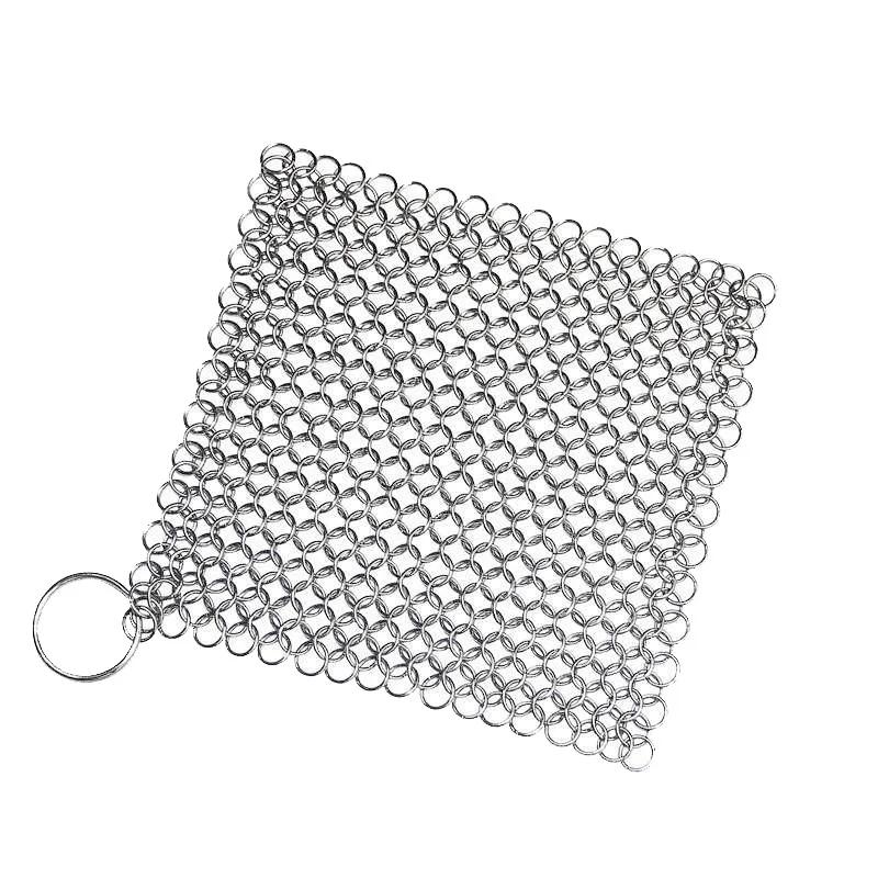 Cast Iron Cleaner Stainless Steel Cleaning Brush Rust Pot Plate Scrubber Brush Reusable Washing Net Scouring Pad Kitchen Gadgets
