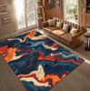 Abstrakter Blau-Orange-Schwarz-Weiß-Grauer Reisteppich Moderner Stil Wohnzimmer Schlafzimmer Flur Café Raum Bodenmatte