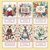 [Officially Imported, Limited Quantity] Embroidered Lenormand | Lenormand Cards, 36-Piece Set [Includes Drawstring Pouch] | 56 x 87mm Black Cardstock
