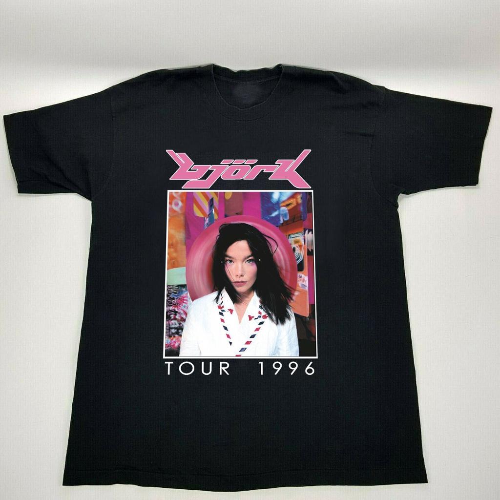 Vintage Björk Musiktour Baumwolle Schwarz Vollgröße Unisex Klassisches T-Shirt CM089