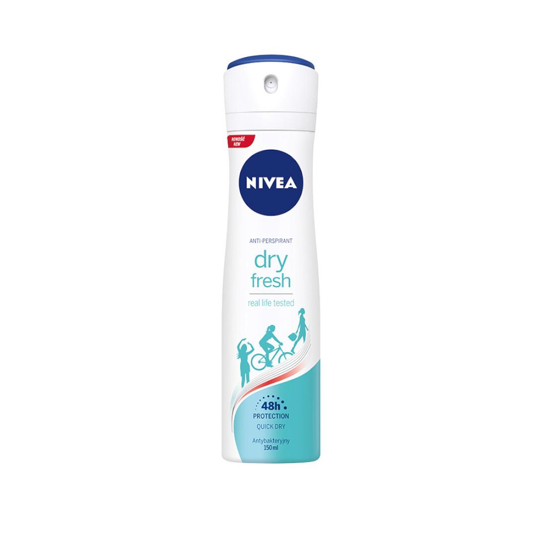 NIVEA Dry Fresh Spray antitranspirante para mujer - Protección 48 horas, 150 ml