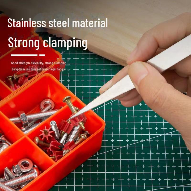 Stainless Steel Thick Elbow Tweezers for Eyelash, Nest, Hair, Gardening, and Telecom Repair