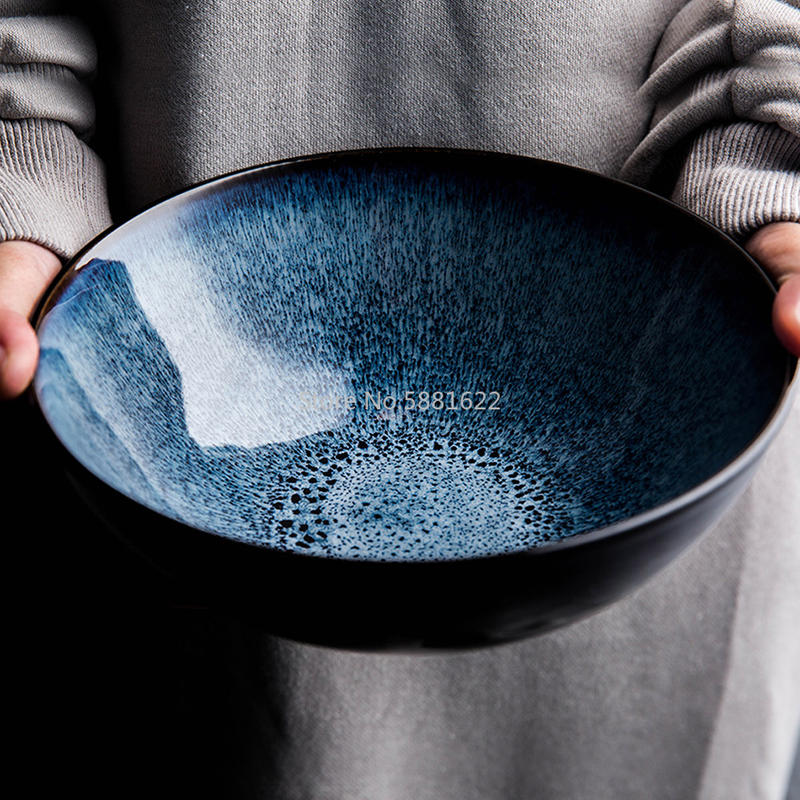7.6 inch retro porcelain bowl glazed Japanese style ceramic bowl for rice, soup, pasta, cereal, salad and dessert | bowling