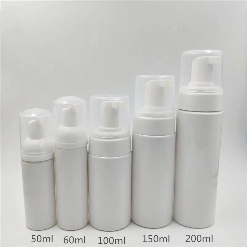 12pcs 30/50/60/100/150/200ml Plastic Transparen Foam Pump Bottle Empty Cosmetic White Soap Dispenser Foaming Bottle with Pump