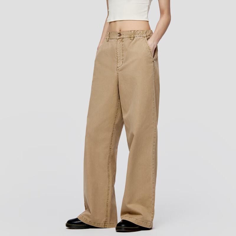Gap Women's 2025 Autumn Semi-Elastic Mid-Rise Wide-Leg Twill Trousers