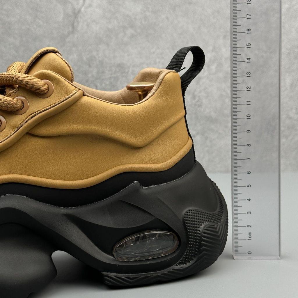 2024 Spring & Fall Men's Trendy Thick Sole Leather Sneakers - Non-slip & Wear-resistant.
