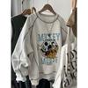 Plus-Size Cartoon Embroidered Thin Sweatshirt for Women, New Spring/Autumn Style, Slimming and Figure-Flattering Jacket