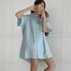 New Arrivals Open Run Women Big Size Summer Shirt Loose Fit Cotton Mini Dress