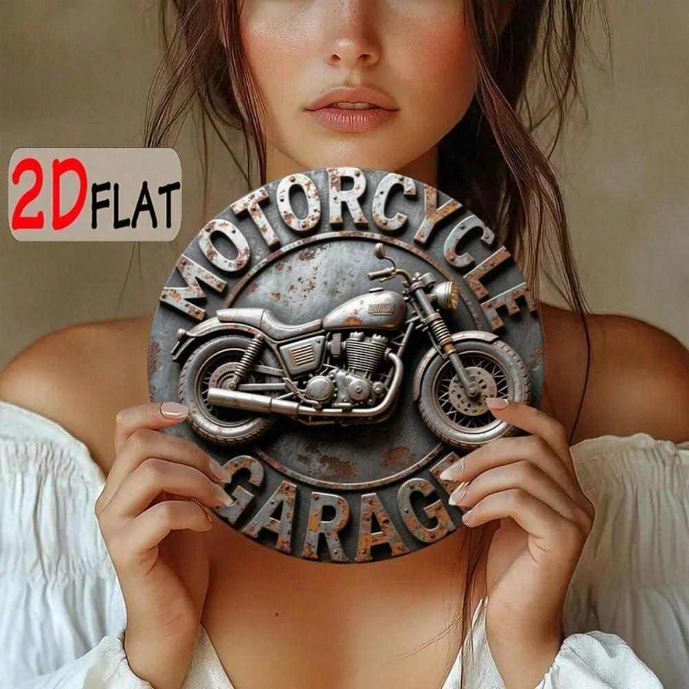 Retro Metalowy Znak Motocyklowy 8 Calowy, Brytyjski Motocykl Wyścigowy Wytrzymała Aluminiowa Tablica Ścienna do Garażu Baru Jaskini Mężczyzny