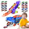 Folding Dinosaur Dinosaur Transporter Car Toys For Kid Track Set Dinosaur Transporter Truck With Mini Car Kid Gift Toy