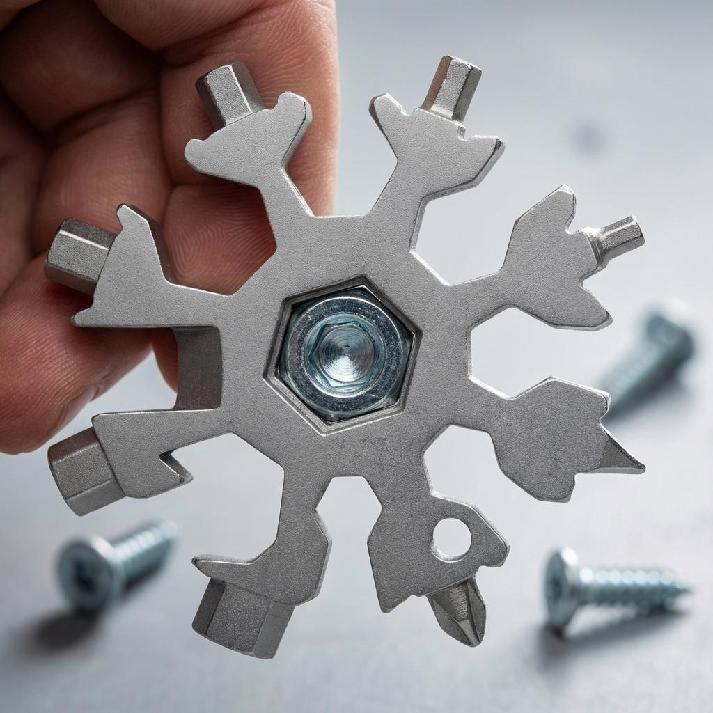 18-in-1 Multi-purpose Hexagon - Multi-function Snowflake- Bathroom Stainless Steel Universal Portable Tool Set