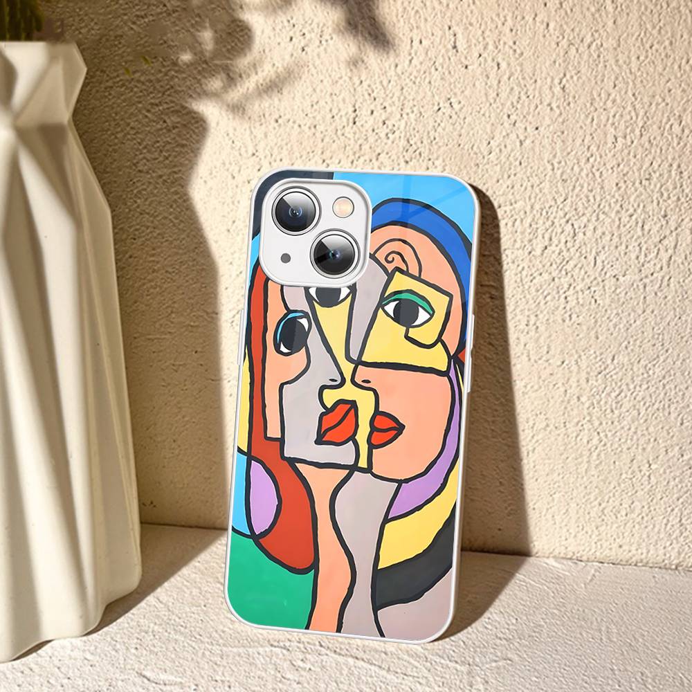 Picasso Abstract Art For IPhone 14 13 12 Mini 11 Pro XS Max X XR 14 Plus Tempered Glass Cover
