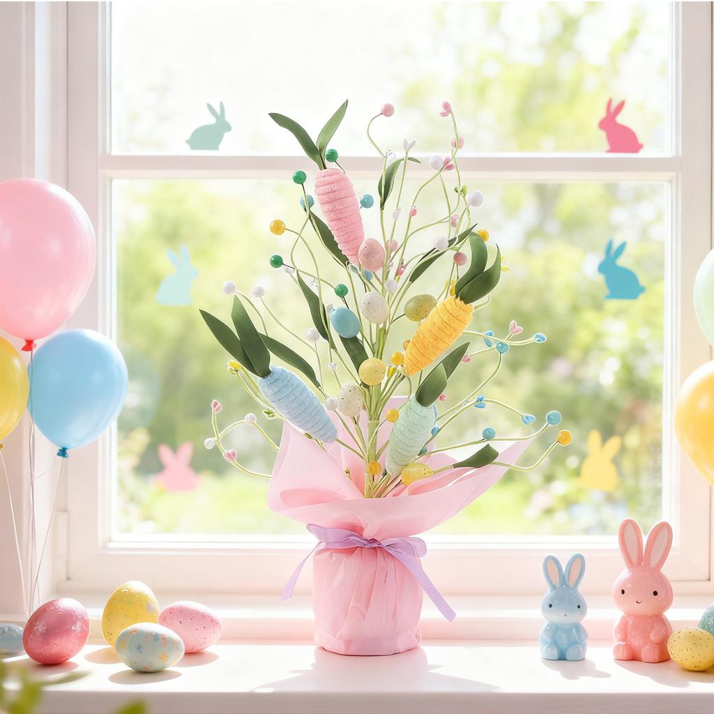 Easter Decorations, Easter Egg Bouquets, Twisted Carrot Branches, Trees, Holiday Dining Tables, Study Rooms, Desktop Decorations, Holiday Gifts