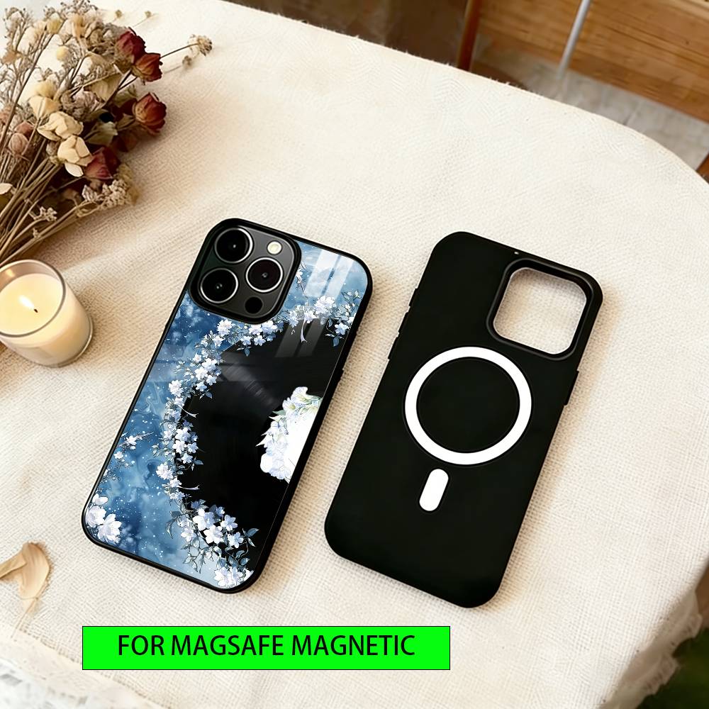 

Flower Record Phone Case For iPhone17,16,15,14,13,12,11 Plus,Pro Magnetic with Magsafe Wireless Charging iPhone17Air