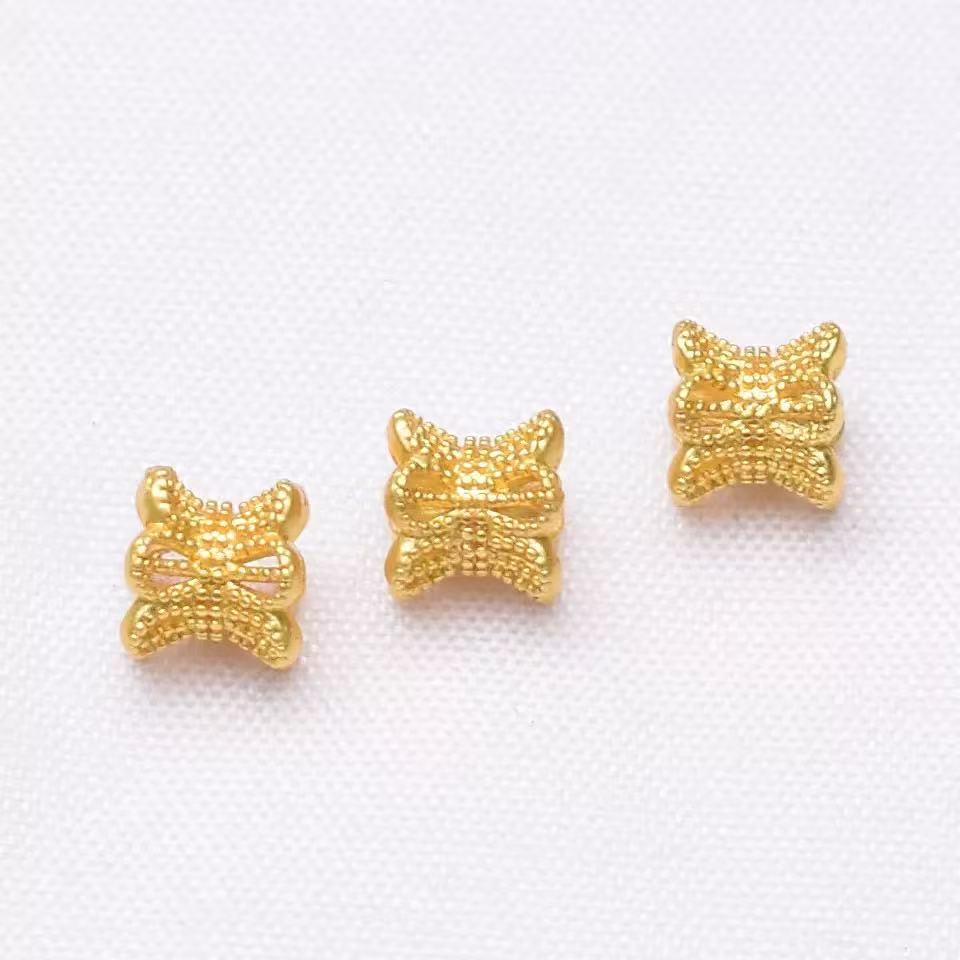 

Double-Sided Gold-Plated Hollow Flower Beaded DIY Bracelet/Necklace